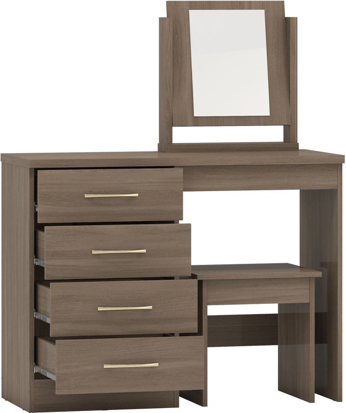 The Range | Seconique Nevada 4 Drawer Dressing Table Set - Rustic Oak Seconique Nevada 4 Drawer Dressing Table Set - Rustic Oak