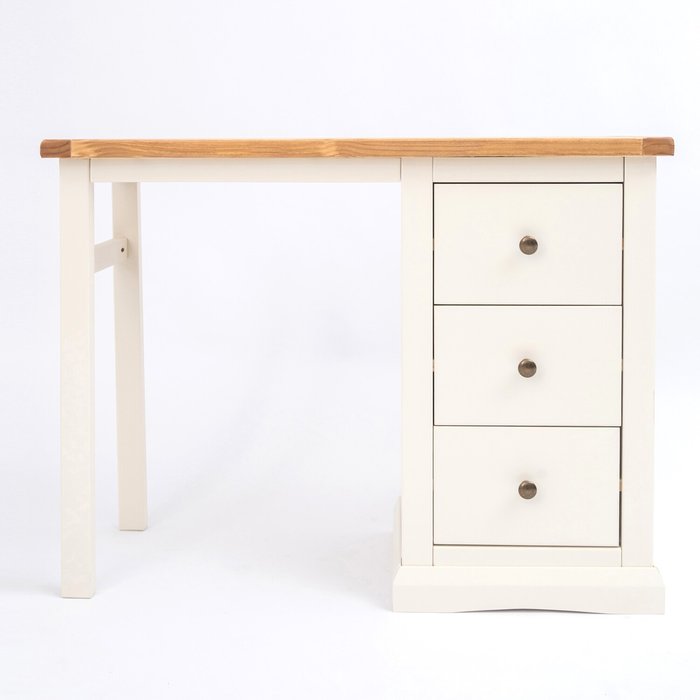 The Range | Cabinet Bits Castelli 3 Drawer Dressing Table - White / Brass Knob Cabinet Bits Castelli 3 Drawer Dressing Table - White / Brass Knob