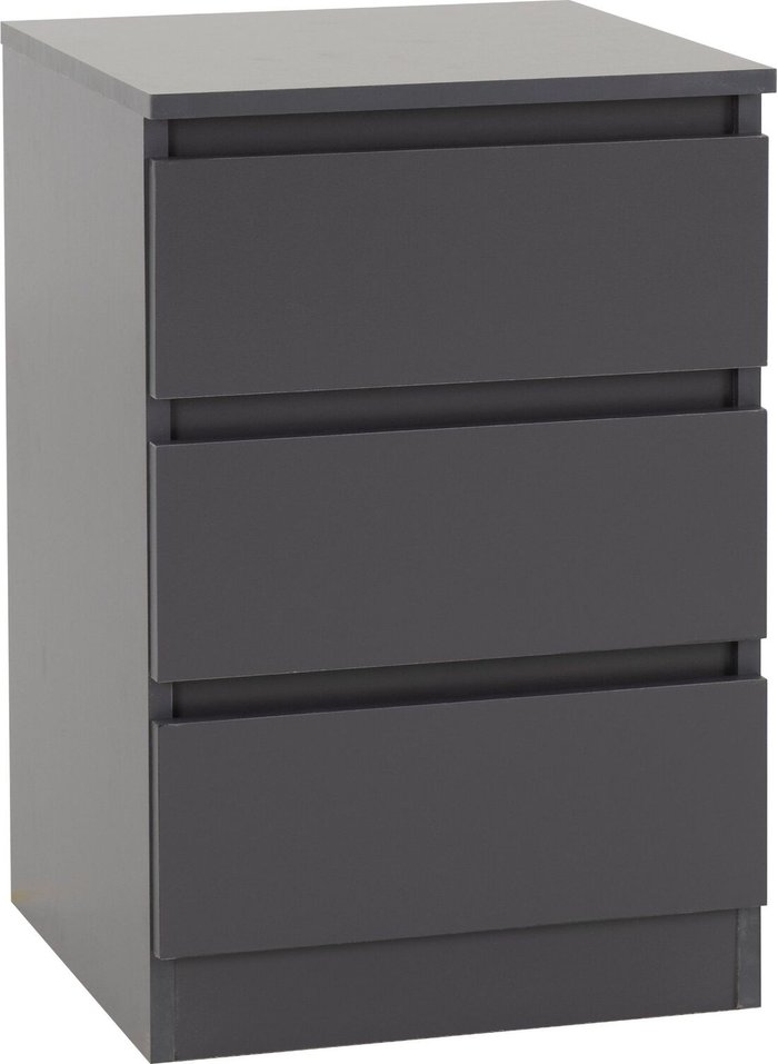 The Range | Seconique Malvern 3 Drawer Bedside - Grey Seconique Malvern 3 Drawer Bedside - Grey