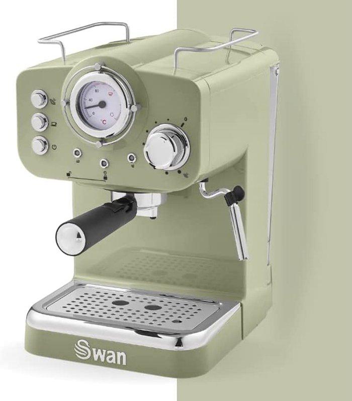 The Range | Swan SWAN Retro Pump Espresso SK22110GN Coffee Machine - Green Swan SWAN Retro Pump Espresso SK22110GN Coffee Machine - Green