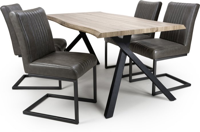 The Range | Shankar Shankar Narvik Medium Dining Table & 4 Archer Grey Dining Chairs Set Shankar Shankar Narvik Medium Dining Table & 4 Archer Grey Dining Chairs Set