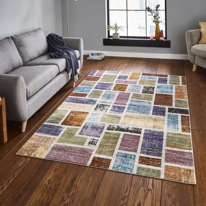 The Range | Think Rugs 16th Avenue 37A Rug Blue, Purple and Brown Think Rugs 16th Avenue 37A Rug Blue, Purple and Brown