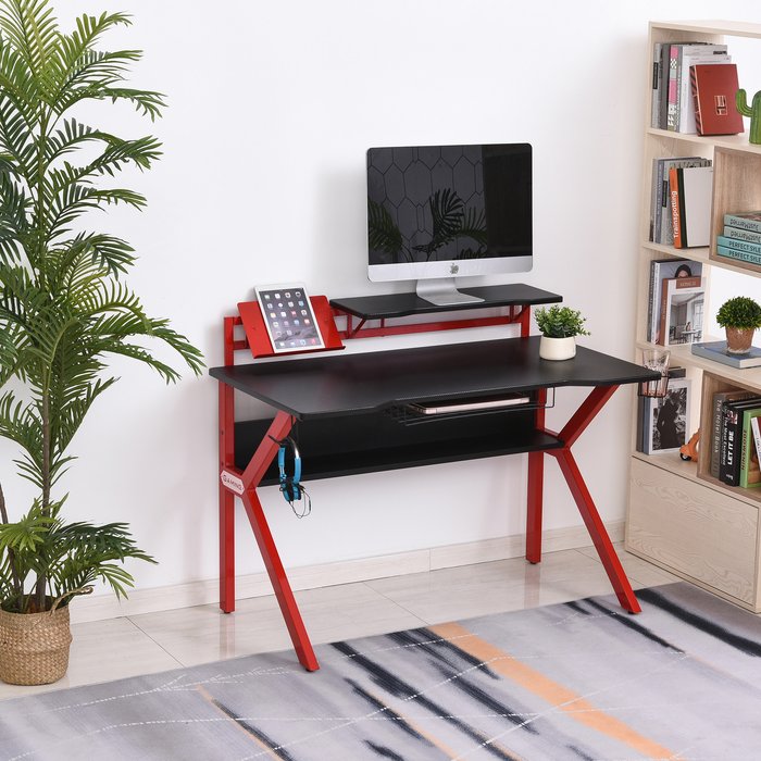 The Range | HOMCOM Gaming Desk Computer Table with Cup Holder - Red HOMCOM Gaming Desk Computer Table with Cup Holder - Red