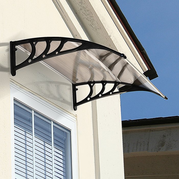 The Range | Outsunny Outdoor Window Door Canopy Fixed Awning Porch Patio - Brown Outsunny Outdoor Window Door Canopy Fixed Awning Porch Patio - Brown