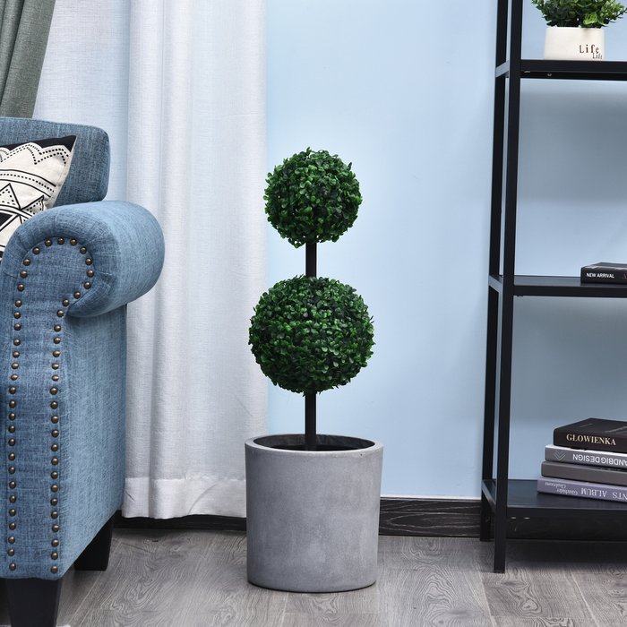 The Range | Outsunny Outsunny - 2 PCS Artificial Double Ball Tree w/ Pot Home Decoration Imitation 15cm Outsunny Outsunny - 2 PCS Artificial Double Ball Tree w/ Pot Home Decoration Imitation 15cm