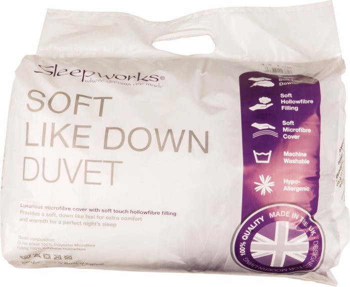The Range | Sleepworks Soft Like Down 4.5 Tog Duvet - Single Sleepworks Soft Like Down 4.5 Tog Duvet - Single