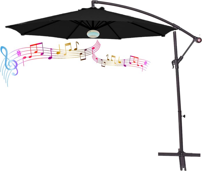 The Range | Groundlevel Groundlevel Bluetooth Banana Parasol - Black Groundlevel Groundlevel Bluetooth Banana Parasol - Black