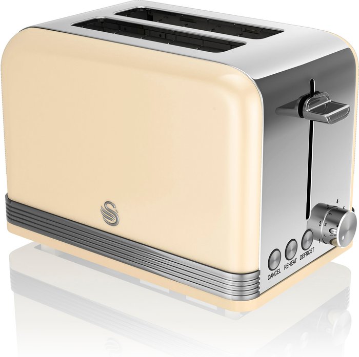 The Range | Swan Swan 2 Slice Retro Cream Toaster - CREAM Swan Swan 2 Slice Retro Cream Toaster - CREAM