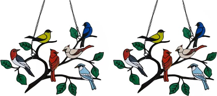 The Range | 5 or 6 Birds on Branch Hanging Decoration - Multicolour / 16.5cm / 21cm 5 or 6 Birds on Branch Hanging Decoration - Multicolour / 16.5cm / 21cm