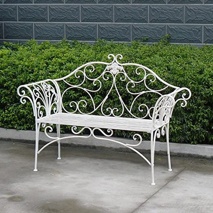 The Range | GlamHaus Foldable Shabby Chic Handmade Vintage (Geneva) Garden Bench - White GlamHaus Foldable Shabby Chic Handmade Vintage (Geneva) Garden Bench - White