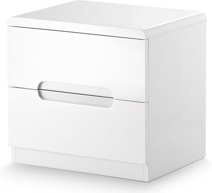 The Range | Julian Bowen Manhattan 2 Drawer Bedside - White / White Julian Bowen Manhattan 2 Drawer Bedside - White / White