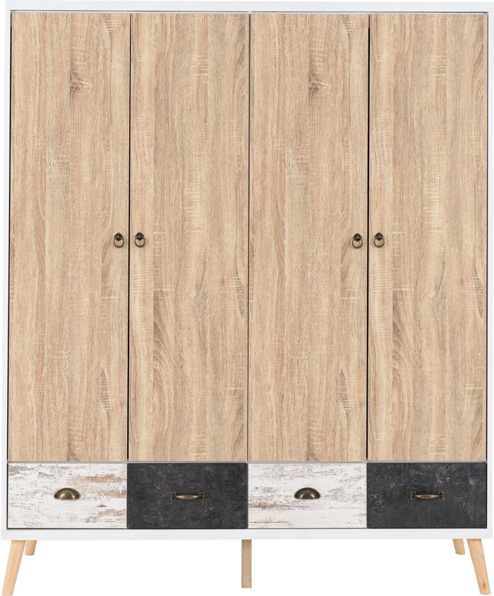 The Range | Seconique Nordic 4 Door 4 Drawer Wardrobe - White Seconique Nordic 4 Door 4 Drawer Wardrobe - White