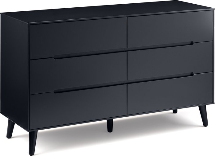 The Range | Julian Bowen Alicia 6 Drawer Wide Chest - Black Julian Bowen Alicia 6 Drawer Wide Chest - Black