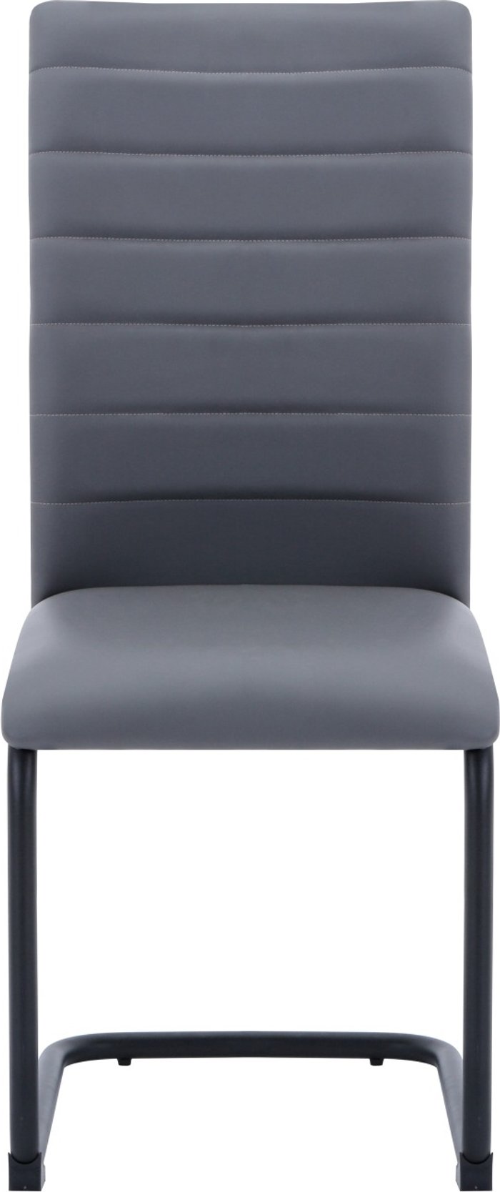The Range | Shankar Set of 4 Carlisle Leather Effect Grey Dining Chairs - Grey Shankar Set of 4 Carlisle Leather Effect Grey Dining Chairs - Grey