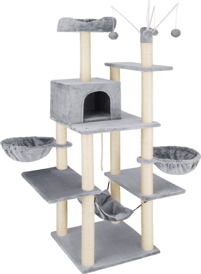 The Range | TECTAKE Tectake Cat Tree Scratching Post Lilou - Grey TECTAKE Tectake Cat Tree Scratching Post Lilou - Grey