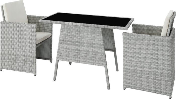 The Range | TECTAKE Tectake Lausanne Rattan Garden Bistro Set - Light Grey TECTAKE Tectake Lausanne Rattan Garden Bistro Set - Light Grey