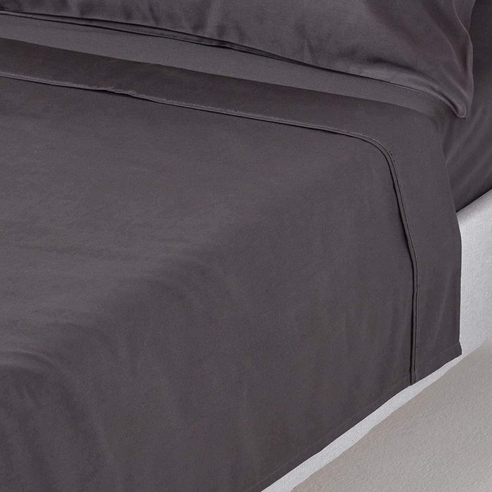 The Range | Homescapes 1000 Thread Count Egyptian Cotton Flat Sheet Satin Feel - Dark Grey / Superking Homescapes 1000 Thread Count Egyptian Cotton Flat Sheet Satin Feel - Dark Grey / Superking