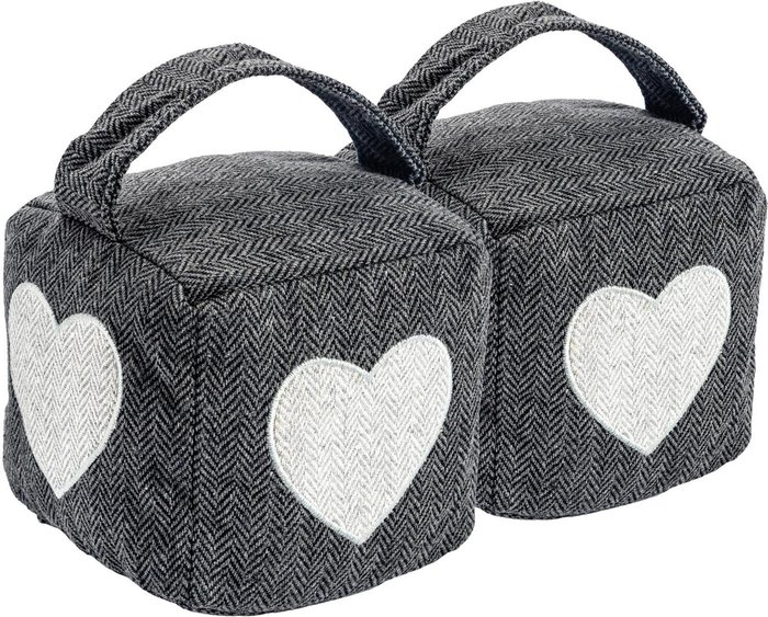 The Range | Nicola Spring 16 x 16cm Herringbone Door Stop Pack of 2 - Grey Nicola Spring 16 x 16cm Herringbone Door Stop Pack of 2 - Grey
