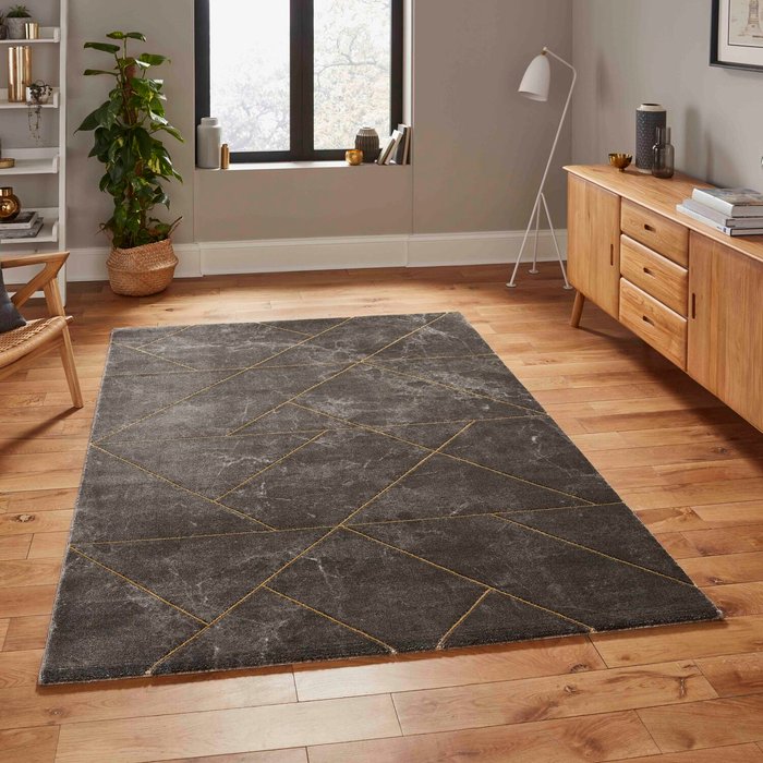 The Range | The Rug Wholesaler Dark Grey and Gold Textured Living Room Rug - Grey Gold The Rug Wholesaler Dark Grey and Gold Textured Living Room Rug - Grey Gold