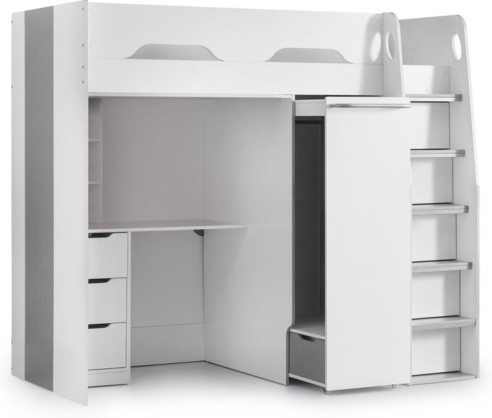 The Range | Julian Bowen Pegasus Single White High Sleeper Bed White Julian Bowen Pegasus Single White High Sleeper Bed White