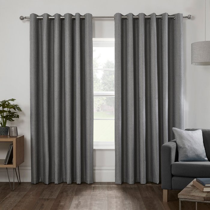 The Range | Divante Hoxton Blackout Eyelet Curtains - Grey / 229cm Divante Hoxton Blackout Eyelet Curtains - Grey / 229cm
