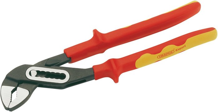 The Range | Draper Draper Expert 250mm VDE Waterpump Pliers - Red/Yellow Draper Draper Expert 250mm VDE Waterpump Pliers - Red/Yellow