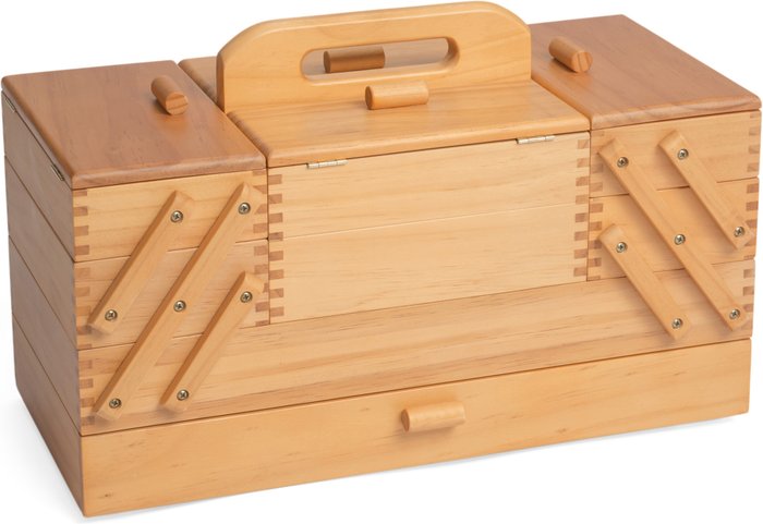 The Range | HobbyGift Sewing Box Cantilever Wood 4 Tier - Pine HobbyGift Sewing Box Cantilever Wood 4 Tier - Pine