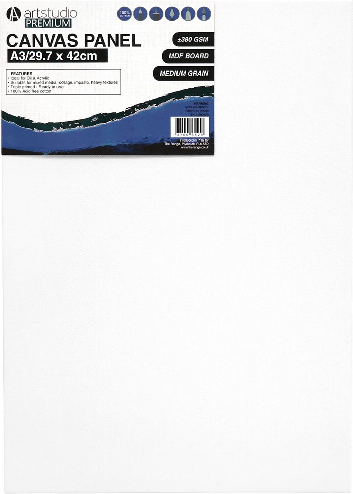 The Range | Art Studio Art Studio Premium Canvas Panel - A3 Art Studio Art Studio Premium Canvas Panel - A3