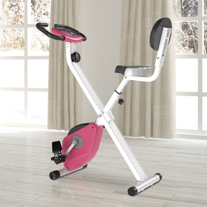The Range | HOMCOM Magnetic Resistance Foldable Exercise Bike - Pink HOMCOM Magnetic Resistance Foldable Exercise Bike - Pink
