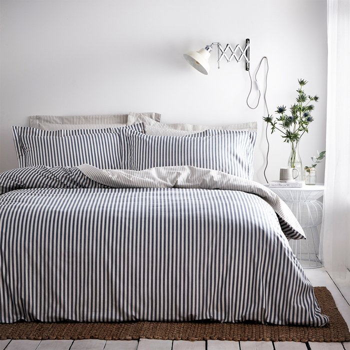 The Range | The Linen Yard The Linen Yard Hebden Single Duvet Cover Set Cotton Navy / Grey The Linen Yard The Linen Yard Hebden Single Duvet Cover Set Cotton Navy / Grey