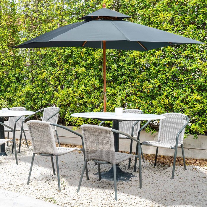 The Range | Outsunny 3x3m Patio Garden Sun Umbrella - Deep Grey Outsunny 3x3m Patio Garden Sun Umbrella - Deep Grey
