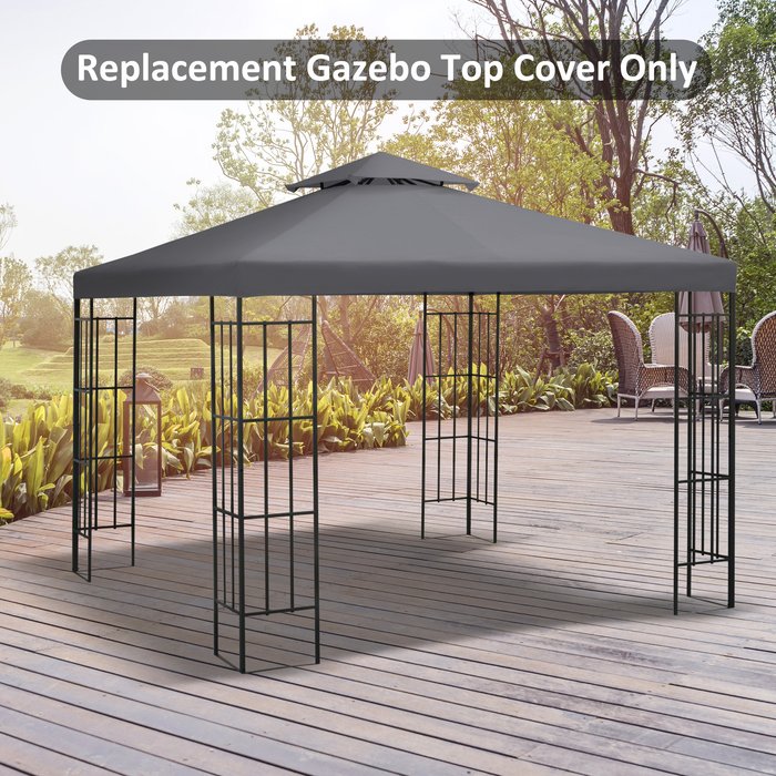 The Range | Outsunny 3 x 3(m) Gazebo Roof Top Replacement Cover - Deep Grey Outsunny 3 x 3(m) Gazebo Roof Top Replacement Cover - Deep Grey