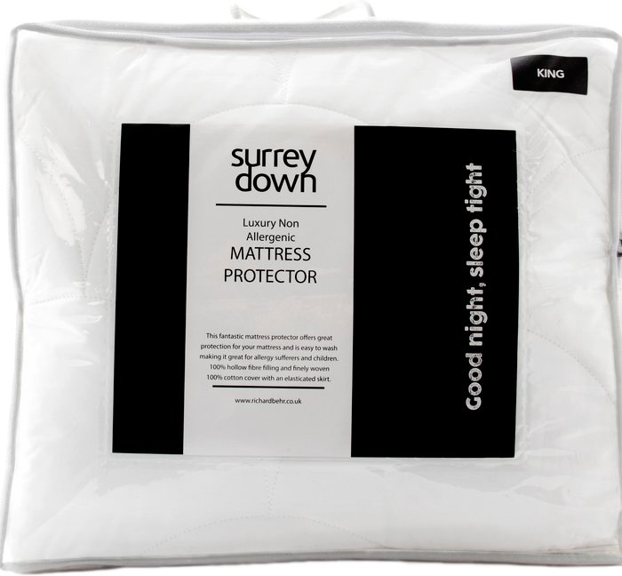 The Range | Surrey Down Surrey Down Non Allergenic Mattress Protector Single - White / King Surrey Down Surrey Down Non Allergenic Mattress Protector Single - White / King