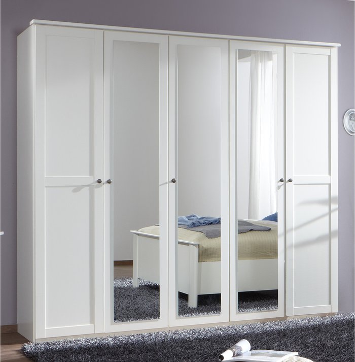 The Range | Tjs Chalet White 5 Door Wardrobe - White Tjs Chalet White 5 Door Wardrobe - White