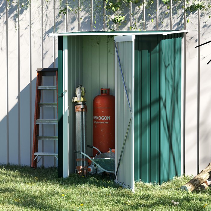 The Range | Outsunny Outdoor Storage Shed - Green Outsunny Outdoor Storage Shed - Green