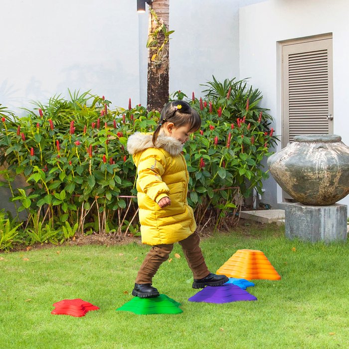 The Range | Outsunny Kids Balance Stepping Stones Non-slip Obstacle Course - Multi-coloured / 2kg Outsunny Kids Balance Stepping Stones Non-slip Obstacle Course - Multi-coloured / 2kg
