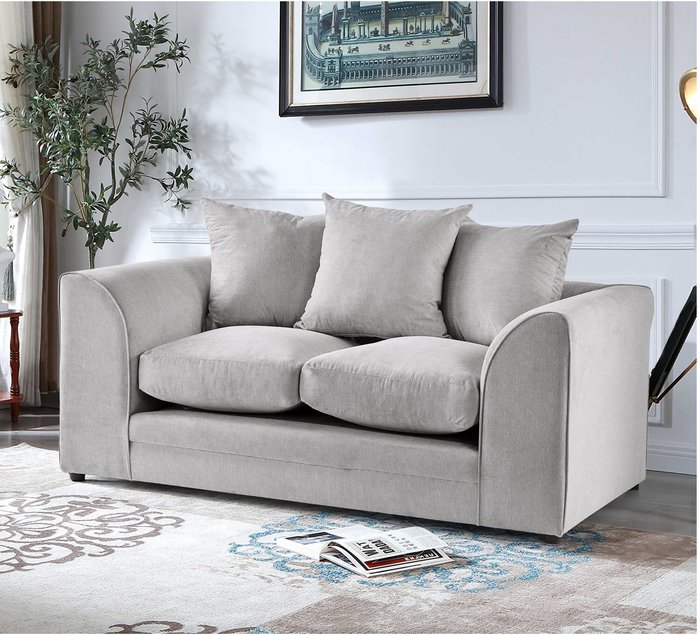 The Range | Simply Eleganza Mirana Modern Plush Velvet 2 Seater Sofa - Grey Simply Eleganza Mirana Modern Plush Velvet 2 Seater Sofa - Grey