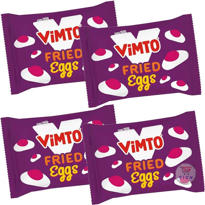 The Range | Sweet Things NEW - Vimto Fried Eggs Treat Bags 4 Pack - Vimto Sweet Things NEW - Vimto Fried Eggs Treat Bags 4 Pack - Vimto