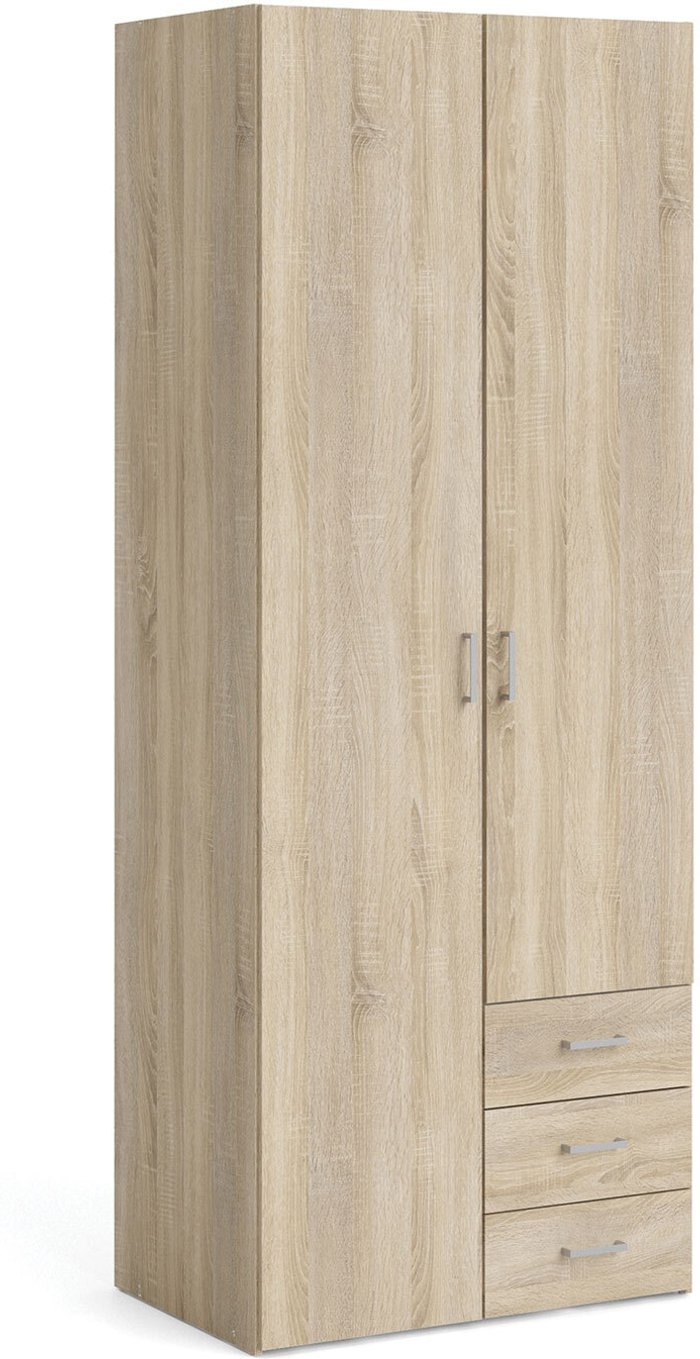 The Range | Furniture To Go Space 2-Door 3-Drawer Wardrobe - Oak Furniture To Go Space 2-Door 3-Drawer Wardrobe - Oak