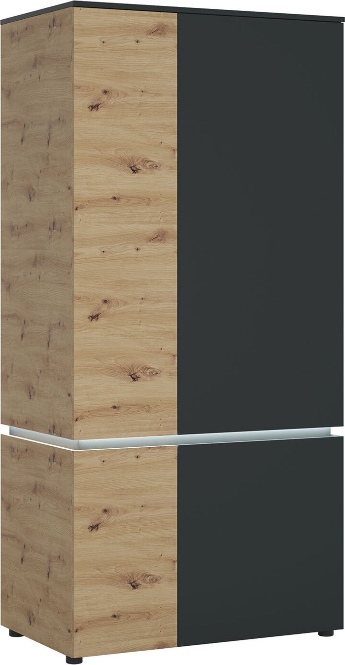 The Range | Luci 4 Door Wardrobe (including Led Lighting) In Platinum And Oak Effect Luci 4 Door Wardrobe (including Led Lighting) In Platinum And Oak Effect