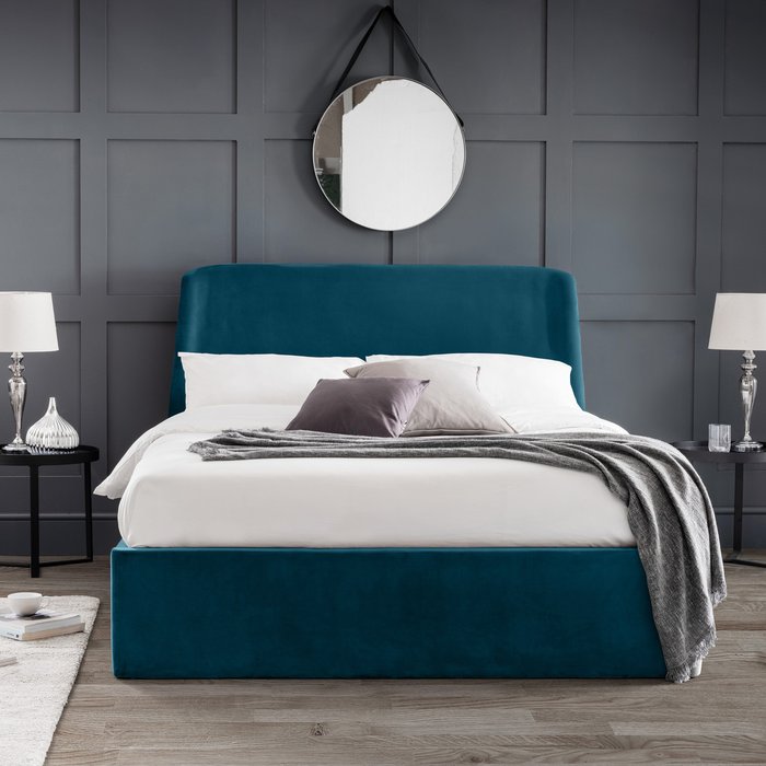 The Range | Julian Bowen Frida Storage Ottoman Double Bed - Teal - Teal Julian Bowen Frida Storage Ottoman Double Bed - Teal - Teal