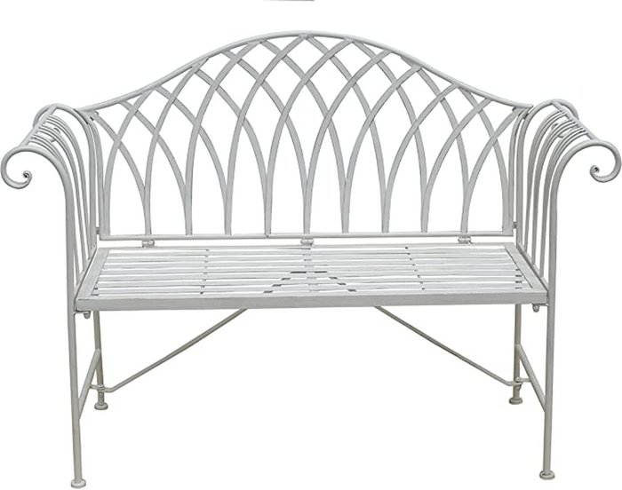 The Range | GlamHaus Foldable Shabby Chic Handmade Vintage (Verona) Garden Bench - Grey GlamHaus Foldable Shabby Chic Handmade Vintage (Verona) Garden Bench - Grey
