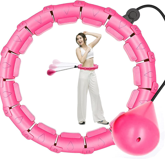The Range | Leaper Weighted Hula Hoop for Adults Exercise 21 or 24 Sections - Pink / 21 Sections Leaper Weighted Hula Hoop for Adults Exercise 21 or 24 Sections - Pink / 21 Sections