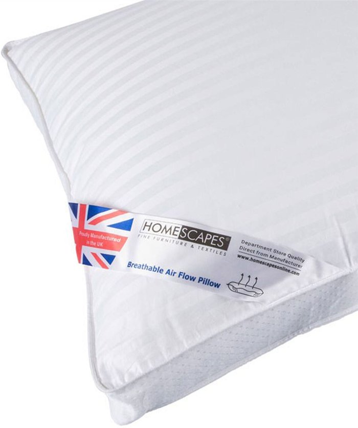 The Range | Homescapes Air Flow Pillow Super Microfibre, 48 x 74 cm - White Homescapes Air Flow Pillow Super Microfibre, 48 x 74 cm - White