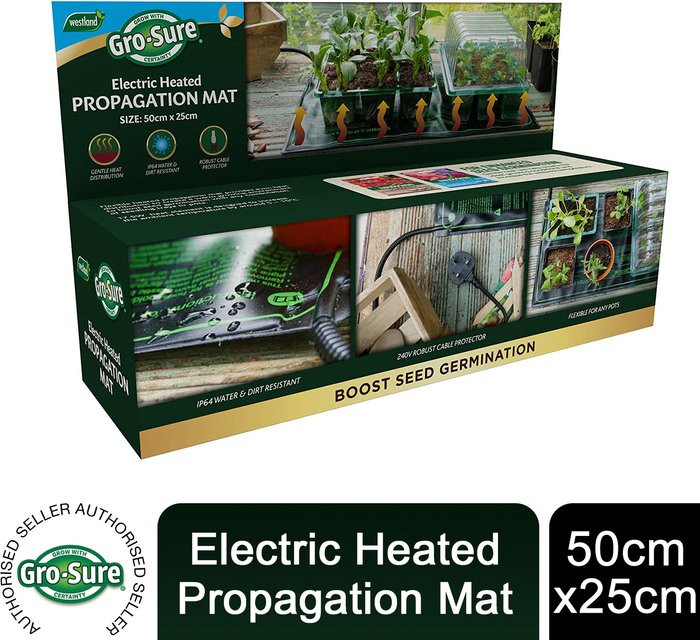 The Range | Gro-Sure Electric Heated Propagation Mat for Boost Seed Germination - Green Gro-Sure Electric Heated Propagation Mat for Boost Seed Germination - Green