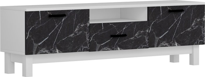 The Range | Destina Home Harman TV Stand and Entertainment Center - White - Black Marble Effect Destina Home Harman TV Stand and Entertainment Center - White - Black Marble Effect