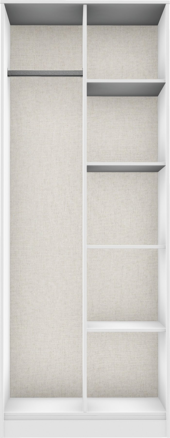 The Range | Hong Kong Ready Assembled (Black Hairping Legs) Tall Open Wardrobe - White Matt Hong Kong Ready Assembled (Black Hairping Legs) Tall Open Wardrobe - White Matt