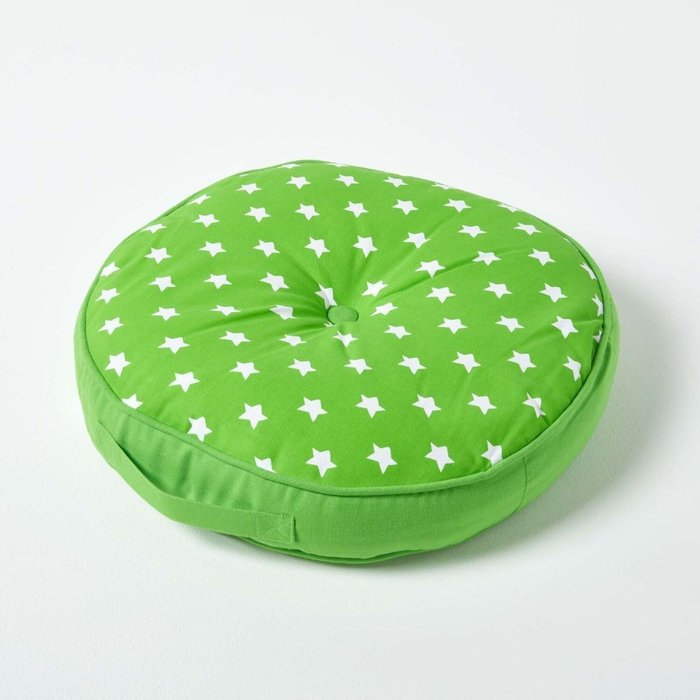 The Range | Homescapes Homescapes Green Stars Childrens Round Floor Cushion - Green Homescapes Homescapes Green Stars Childrens Round Floor Cushion - Green