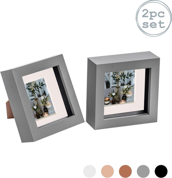 The Range | Nicola Spring 3D Box Photo Frame - 4 x 4 Nicola Spring 3D Box Photo Frame - 4 x 4