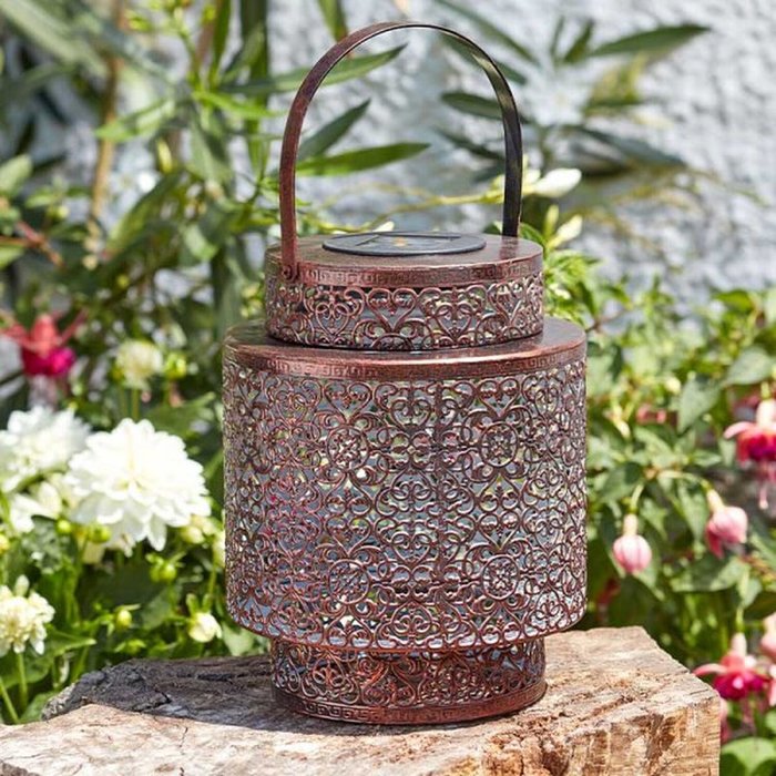 The Range | Garden Greatness Solar Powered Tangier Silhouette Copper Lantern - Brown Garden Greatness Solar Powered Tangier Silhouette Copper Lantern - Brown
